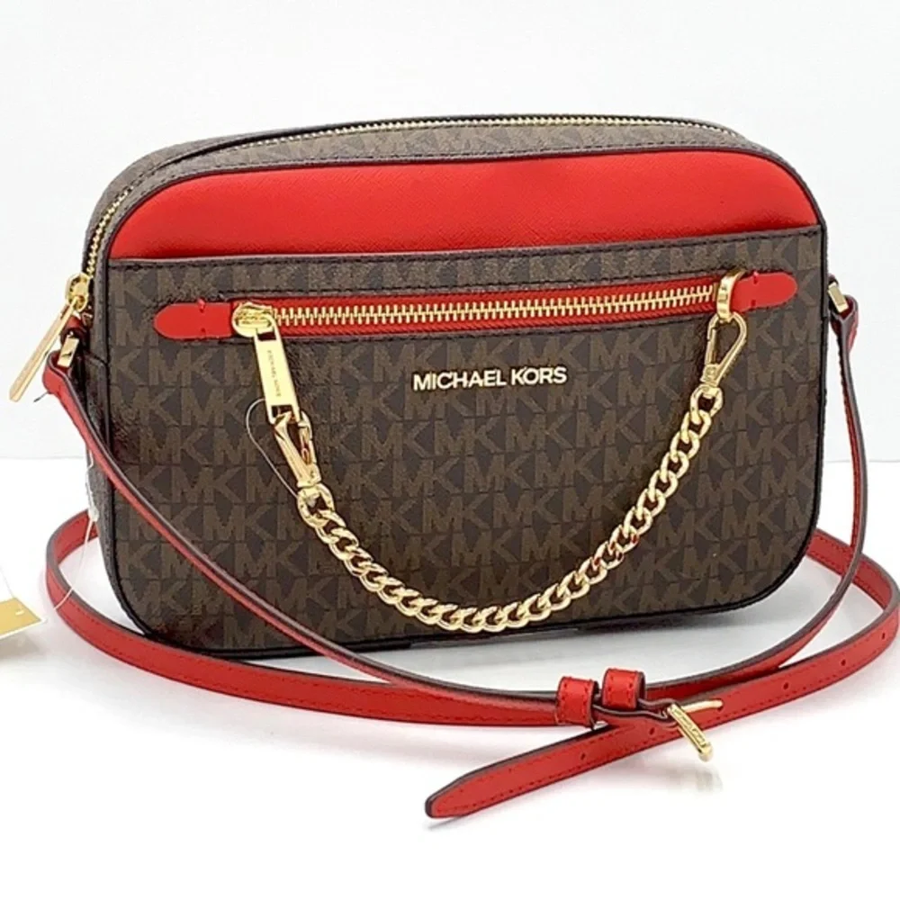 MICHAEL KORS
Jet Set Large Logo Crossbody Bag Flame / Brown Multi Color - Picture 1 of 16